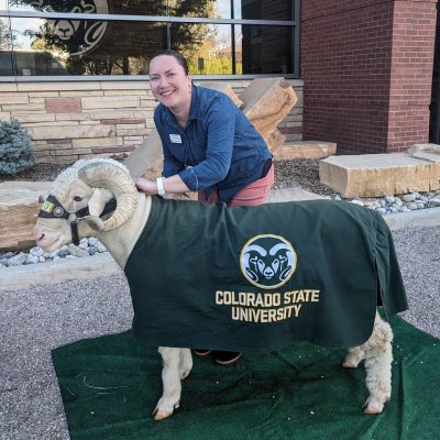 Mel Lafferty with Cam the Ram